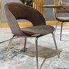 Italian Style Design Restaurant Coffee Backrest Stainless Steel Metal Legs Velvet Leisure Dining Chair