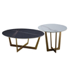 Marble Top Round Coffee Table Gold Stainless Steel Center Tables for Hotel Living Room