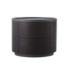 Italian Modern Simple Bedside Table Round Wood With Large Capacity Nightstand Cabinet Household Cylindrical Nightstand