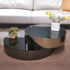 Modern Luxury Table Stainless Steel Gold Toughened Glass Black Hotel Living Room Coffee Table