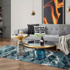 Modern Coffee Table Set Luxury Hotel Apartment Showroom Furniture Side Table Round Design Glass Tea Table for Living Room