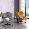 Modern Simple Metal Cloth Art Rotating Armchair Single-person Living Room Furniture