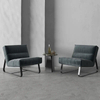 Italian Minimalist Leather Comfortable Casual Chair, Light Luxury Sofa Chair, Luxurious Frosted Leather Armchair in Living Room