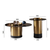 Modern Light Luxury Coffee Table Luxury Living Room Furniture Round Table Glass Top Set Coffee Table