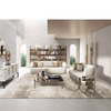 Modern Design Stainless Steel Titanium Hotel Living Room Three Seat Sofa and Luxury Leather Sofa Can Be Customized