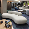 Italian Minimalist Office Reception Sofa Set New Curved Velvet Fabric Sofa Creamy Small Living Room Furniture