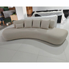 Italian Minimalist Office Reception Sofa Set New Curved Velvet Fabric Sofa Creamy Small Living Room Furniture