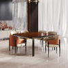 Design Modern Dining Tables and Chairs Metal Frames Striped Embroidered Leather Hotel Cafe Restaurant Chair
