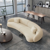 Modern Design Home Furniture Comfortable Velvet Fabric White Modular Sectional Curved Living Room Sofas Hotel Sale