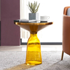 Light Luxury Stainless Steel Glass Tea Table Living Room Small Side Table