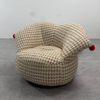 Modern Creative Design Single Sofa Rotating Swivel Armchair Linen Velvet Customizable Living Room Hotel Leisure Chair Armchair