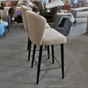 Modern Design Home Furniture High Stool Solid Wood Leg Velvet Fabric Hotel Coffee Shop bar Chair