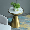 Modern Luxury Round Marble Top Gold Stainless Steel Small Coffee Table for Living Room Hotel Side Table