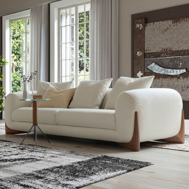 Japanese Designer Small Household Home Luxury Sectional Sofa Set Velvet Settee Sofas Couch Hotel Living Room Furniture