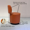 Modern Design Rotating Living Room Chair Stainless Steel Swivel Leather Chair Home Hotel Bedroom Dressing Chair
