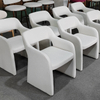 Modern Velvet Upholstered Accent Armchair High Back Leisure Negotiating Dining Chair for Home Hotel Fabric Furniture for Bedroom