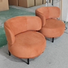 Italian Design Living Room Chair Modern Velvet Leisure Chair Hotel Apartment Villa Round Sofa Chair