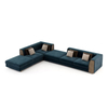 High Quality Living Room Sofa Velvet Fabric Modern Furniture Hotel Lobby Villa Luxury L-shaped Sectional Couch Sofa Set