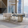Modern Luxury New Popular Stainless Steel Chair Dining Room Furniture Leather Dining Chairs for Cafes and Restaurants