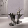 Stainless Steel Dining Table Rectangular Marble Restaurant Furniture Modern Luxury Style Dining Room Table