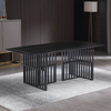 Italian Minimalist Style Marble Dining Table Marble Top Simple Metal Legs Dining Table Set 6 Seater