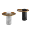 Modern Living Room Round Coffee Table Stainless Steel Marble Side Table