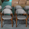 Wabi Sabi Style Nordic Japanese Living Room Chair Solid Wood Leather Dining Chair Hotel Restaurant Chair