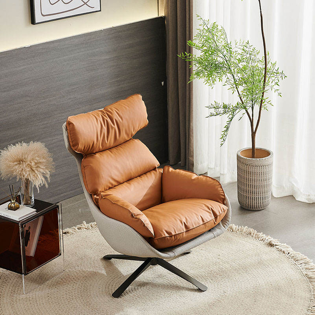 Wholesale of Modern Style High Backrest Eiderdown Living Room Sofa Chairs in Factories Hotel Bedrooms Down Revolving Lounge Chai