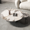 Luxury Design Coffee Table Set Modern Living Room Furniture Circular Marble Stainless Steel Side Tea Table