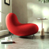 Modern Minimalist Leisure Single Sofa Chair Luxury Living Room Combination Lazy Bubble Metal Legs Sofa Red Peas Sofa