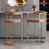 Modern Leisure Bar Dining Chair with Stainless Steel Pu Leather Non-Adjustable Acrylic Furniture for Kitchen Hotel Living Room