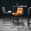 Modern Luxury Stylish High Bar Chair Bar Stool Durable Footrest Frame Metal PU Leather Home Bar Stool
