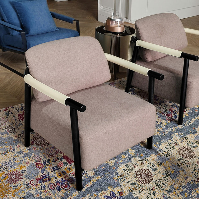 Nouveau Ensemble de meubles de salon de Style moderne, rembourr&eacute; en tissu, canap&eacute;s de salon avec accent en bois massif, chaises de loisirs