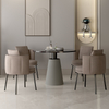 Modern Minimalist Design Restaurant Furniture Metal Stainless Steel Fabric Upholstered Rotatable Dining Chairs for Hotel Kitchen