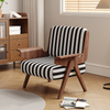 Mid-century Wabi-sabi French Accent Chair Streak Single Sofa Chairs Wood Frame Lounge Relax Living Room Home Furniture Armchair