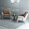 Italian Minimalism Designer Furniture OEM Leather Fabric Hotel Living Room with Ottoman High Back Armchair Lounge Chair Set