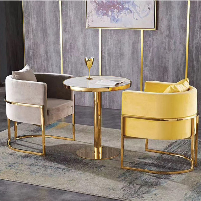 Chaise de loisirs de luxe moderne, tissu en velours, fauteuil en acier inoxydable, pour salon, h&ocirc;tel, appartement, chaise longue