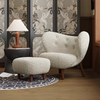 Nordic Designer Single Velvet Armchair Modern Furniture Living Room Bedroom Hotel Apartment Stylish Fabric Lounge Leisure Chair