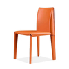 Modern Dining Chair Orange Saddle Leather for Dining Room Chair