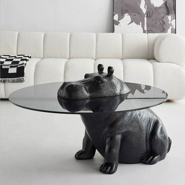 Factory Price Creative Design Round Tea Table Modern Home Villa Living Room Hotel Furniture Tempered Glass Coffee Table