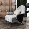 Minimalist Sofa Chair Stainless Steel Fabric Armchair with Foot Pedal Pedicure Chair Living Room Chair