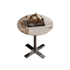 Italian Minimalist Modern Design Coffee Table Hotel Living Room Side Table Stainless Steel Marble Circular Round Corner Table