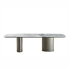 Modern Luxury Marble Top Stainless Steel Restaurant Dining Room Designer Dining Table Coffee Table Set