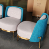 Nice Fashion Style Sofa Set Fabric PU Combination Stainless Steel Gold Color Leg Living Room and Hotel Furniture
