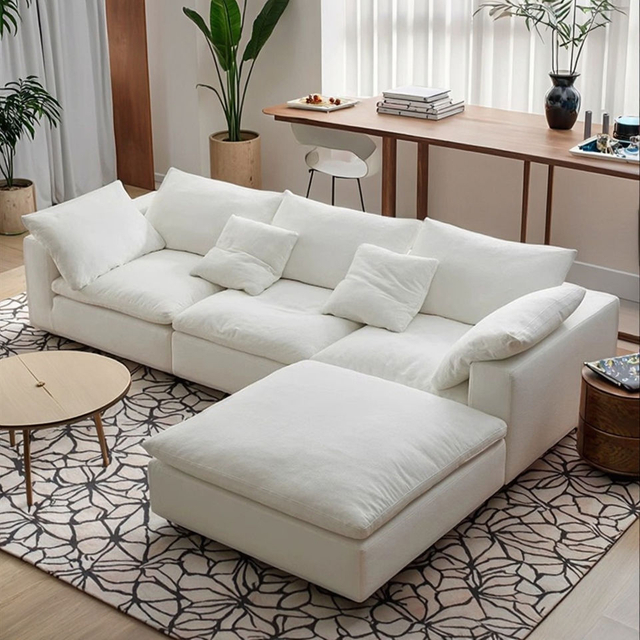 Modern Design Compressed Sofa Furniture Set Living Room Apartment Modular Sofa Comfortable Cloud Couch Packaged in a Box