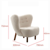 Nordic Modern Wood Chair Living Room Leisure High Back Accent Chair Furniture Hotel Design Velvet Fabric Sofa Chair
