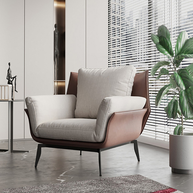 Luxury Popular Design Leisure Single Sofa Wabi-sabi Home Upholstery Armchair Lounge Hotel Living Room Furniture Accent Chair