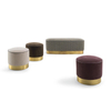 Wholesale Fancy Design Pub Modern Chinese Metal Brass Steel Small Round Low Fabric Velvet Foot Stool Chair