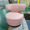 Hot Italian Luxury Design Leather Cover Single Leisure Chair Swivel Chairs Stainless Steel Frame Living Room Sofa Chair