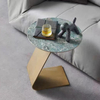 Minimal Design Living Room Sofa Furniture Side Tables Modern Stainless Steel Small Concrete Marble Top Round Coffee Table